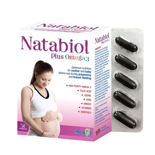 Natabiol Plus Omega 3 hỗ trợ phát triển não bộ và thị giác của thai nhi